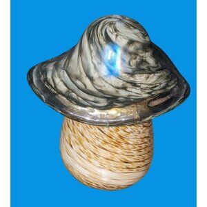 New Fashion Mushroom Toadstool Art Glass Paperweight Mid Century Modern 7 3/4"